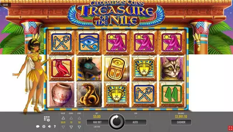 Cleopatra’s Coins: Treasure of the Nile Fun Slot Game made by Rival with 5 Reel and 50 Line
