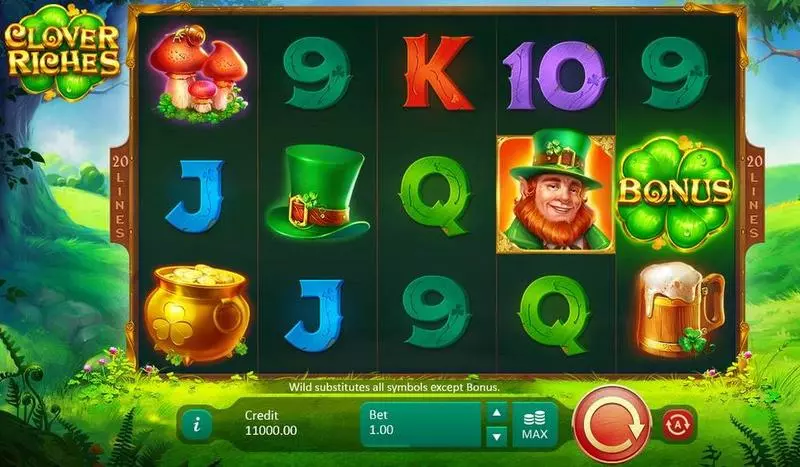 Clover Riches Fun Slot Game made by Playson with 5 Reel and 20 Line