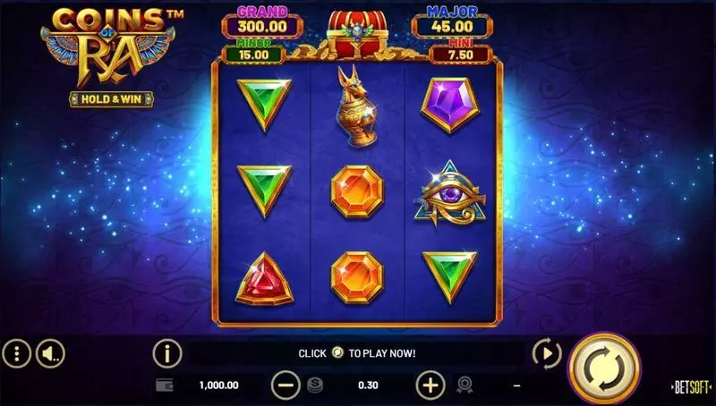 Coins of Ra – HOLD & WIN Fun Slot Game made by BetSoft with 3 Reel and 5 Line