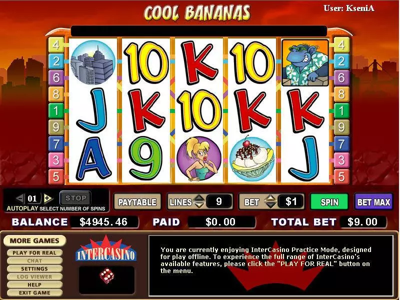 Cool Bananas Fun Slot Game made by CryptoLogic with 5 Reel and 9 Line