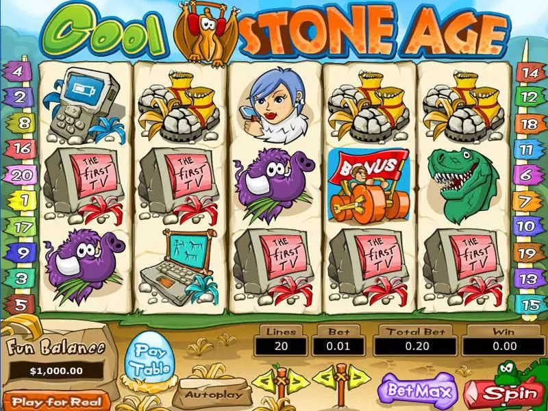 Cool Stone Age Fun Slot Game made by Topgame with 5 Reel and 20 Line