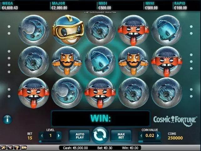 Cosmic Fortune Fun Slot Game made by NetEnt with 5 Reel and 15 Line