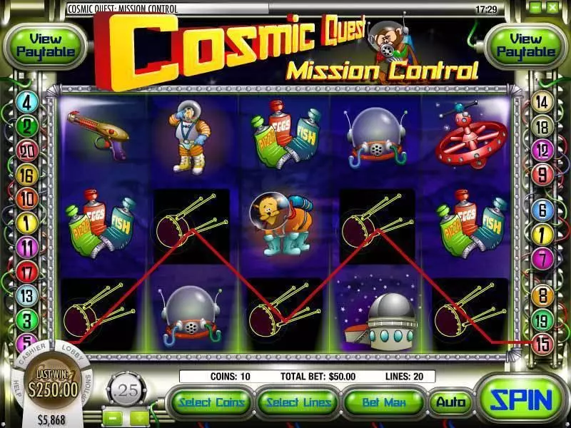 Cosmic Quest Episode One Fun Slot Game made by Rival with 5 Reel and 20 Line