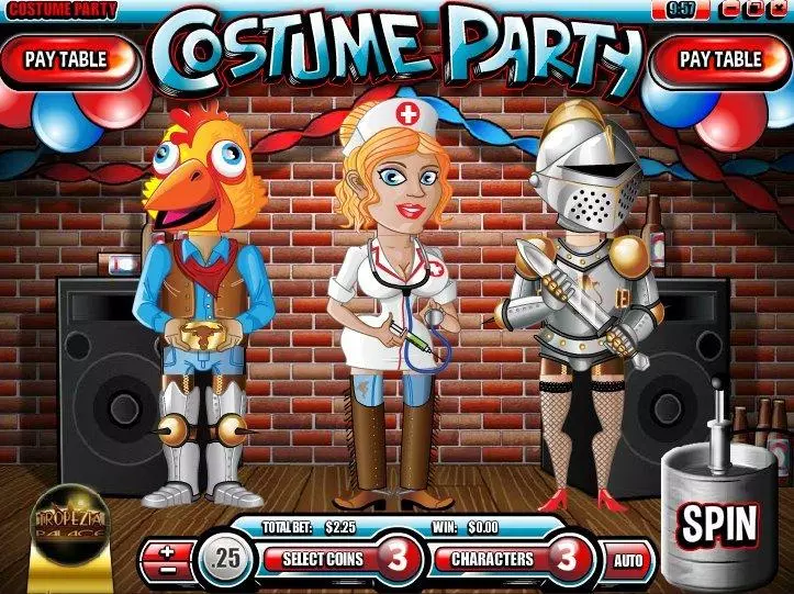 Costume Party Fun Slot Game made by Rival with 3 Reel and 3 Line