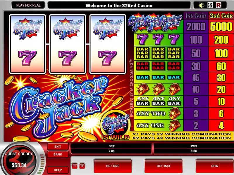 Cracker Jack Fun Slot Game made by Microgaming with 3 Reel and 1 Line