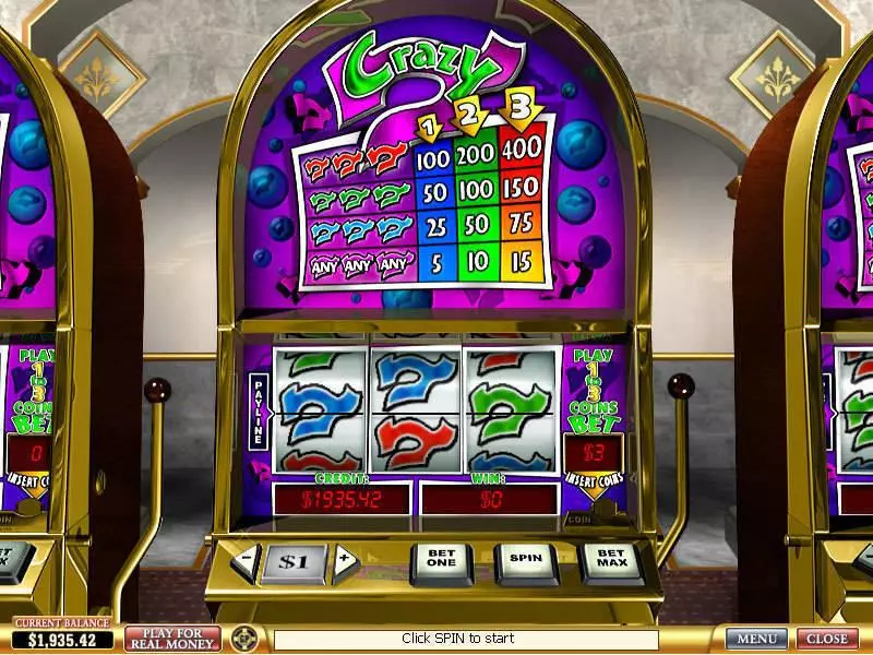 Crazy 7 Fun Slot Game made by PlayTech with 3 Reel and 1 Line