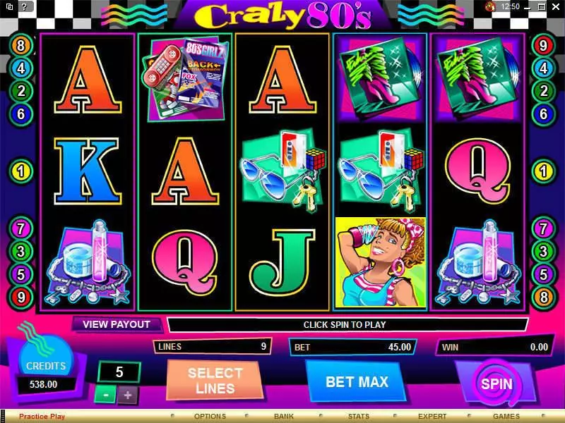 Crazy 80s Fun Slot Game made by Microgaming with 5 Reel and 9 Line