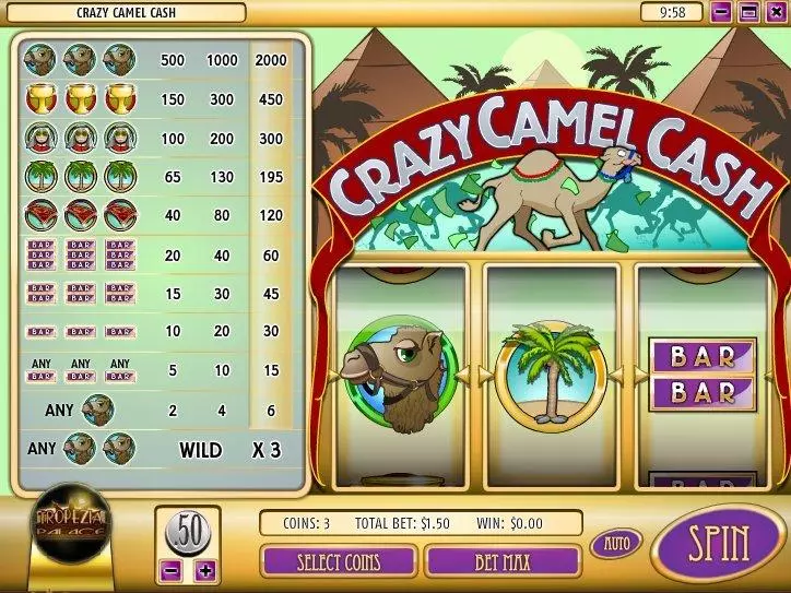 Crazy Camel Cash Fun Slot Game made by Rival with 3 Reel and 1 Line