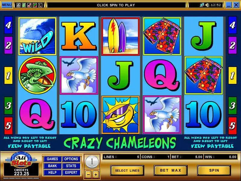 Crazy Chameleons Fun Slot Game made by Microgaming with 5 Reel and 5 Line