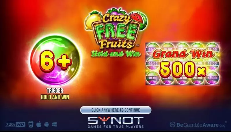 Crazy Free Fruits Fun Slot Game made by Synot Games with 5 Reel and 25 Line