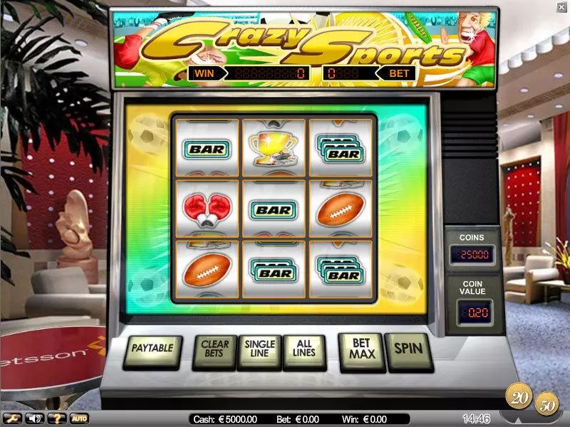 Crazy Sports Fun Slot Game made by NetEnt with 3 Reel and 8 Line