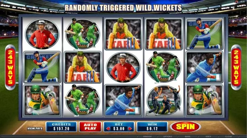 Cricket Star Fun Slot Game made by Microgaming with 5 Reel and 243 Line
