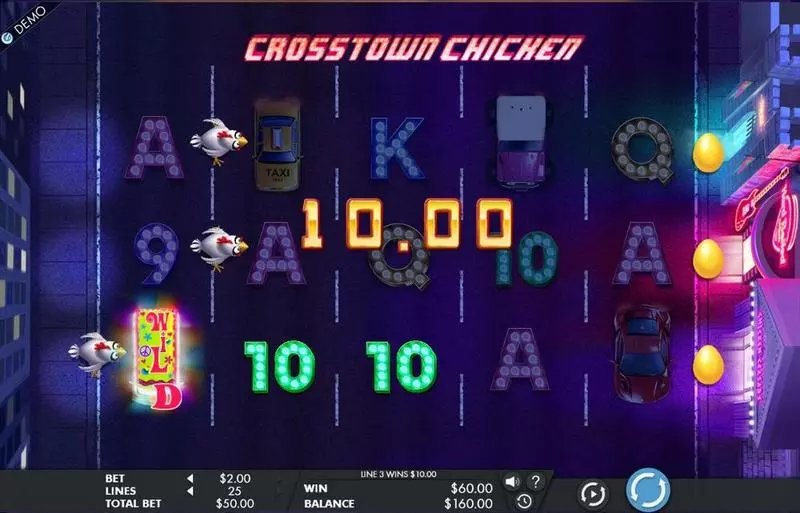 Crosstown Chicken Fun Slot Game made by Genesis with 5 Reel and 25 Line