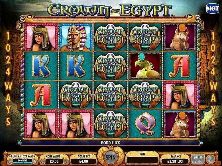 Crown of Egypt Fun Slot Game made by IGT with 5 Reel and 40 Line