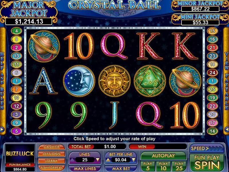 Crystal Ball Fun Slot Game made by NuWorks with 5 Reel and 25 Line