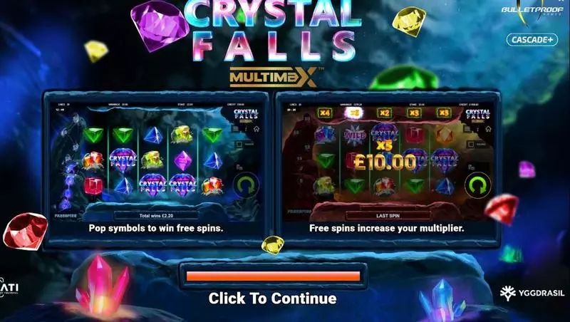 Crystal Falls Multimax Fun Slot Game made by Bulletproof Games with 5 Reel and 20 Line