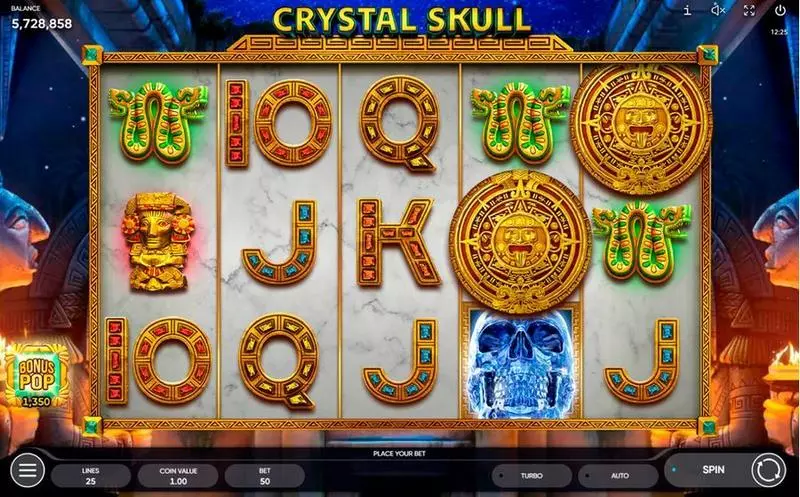 Crystal Skull Fun Slot Game made by Endorphina with 5 Reel and 25 Line