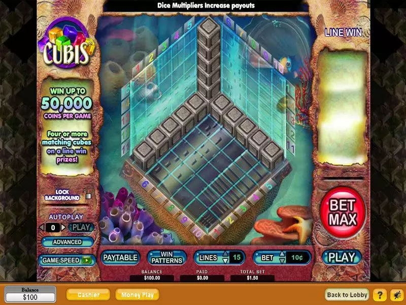 Cubis Fun Slot Game made by NeoGames with 0 Reel and 15 Line