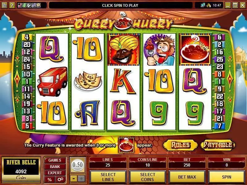 Curry in a Hurry Fun Slot Game made by Microgaming with 5 Reel and 25 Line