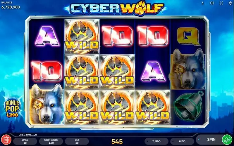 Cyber Wolf Fun Slot Game made by Endorphina with 5 Reel and 10 Line