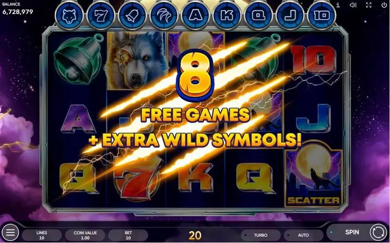 Cyber Wolf Fun Slot Game made by Endorphina with 5 Reel and 10 Line