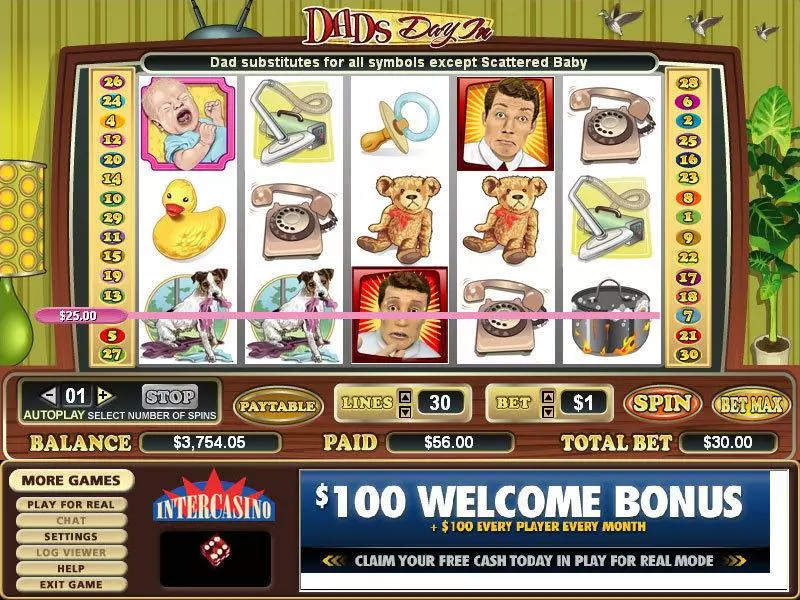 Dad's Day In Fun Slot Game made by CryptoLogic with 5 Reel and 30 Line