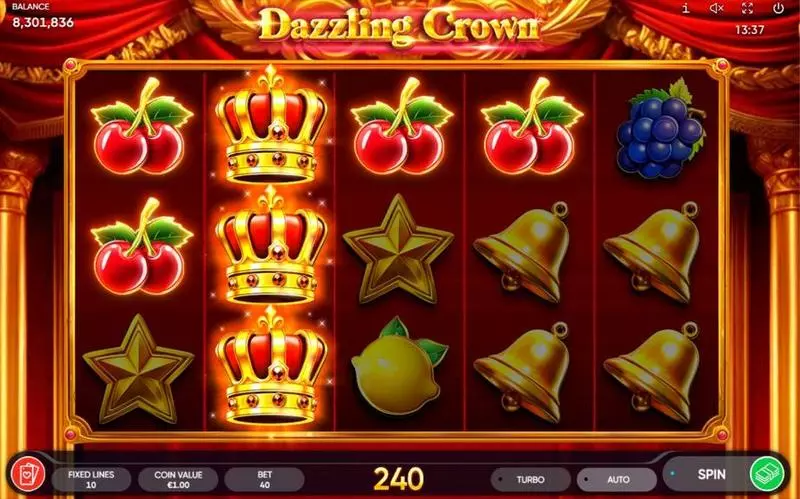 Dazzling Crown Fun Slot Game made by Endorphina with 5 Reel and 10 Line
