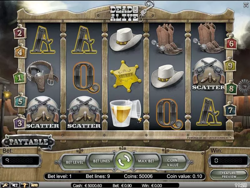 Dead or Alive Fun Slot Game made by NetEnt with 5 Reel and 9 Line
