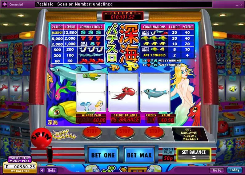 Deep Ocean Pachislo Fun Slot Game made by 888 with 3 Reel and 1 Line