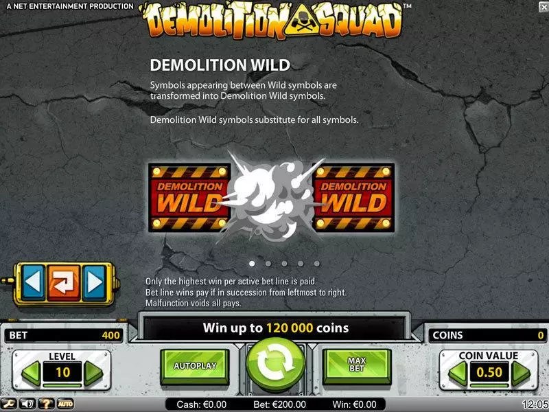Demolition Squad Fun Slot Game made by NetEnt with 5 Reel and 40 Line