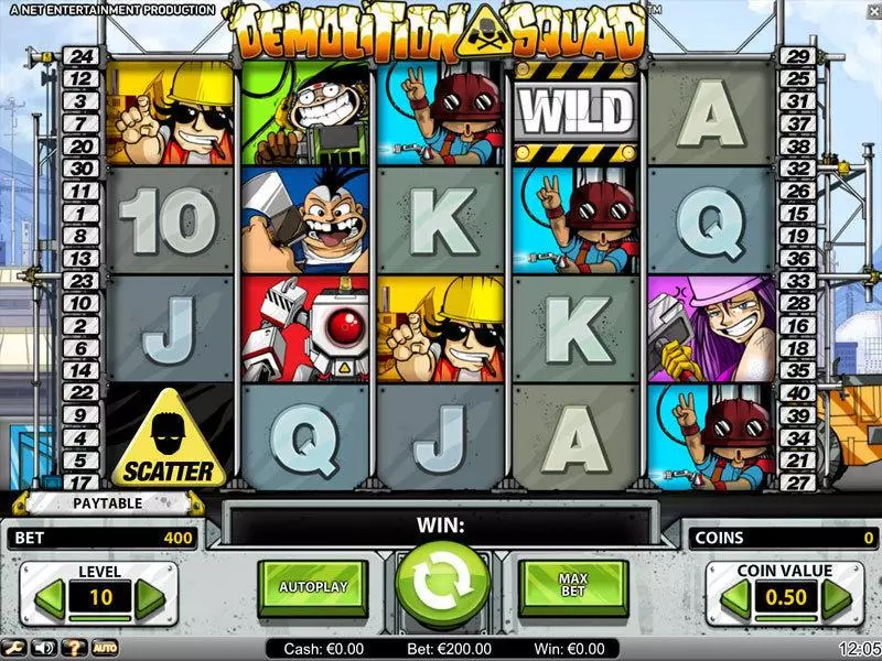 Demolition Squad Fun Slot Game made by NetEnt with 5 Reel and 40 Line