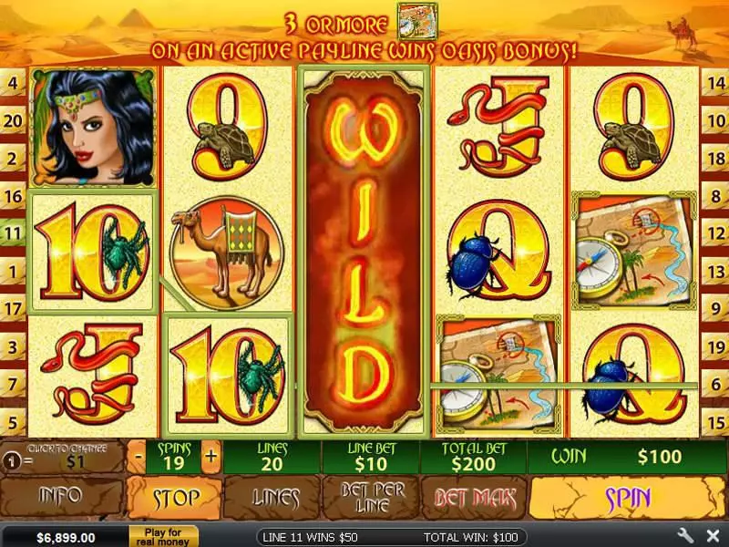 Desert Treasure II Fun Slot Game made by PlayTech with 5 Reel and 20 Line