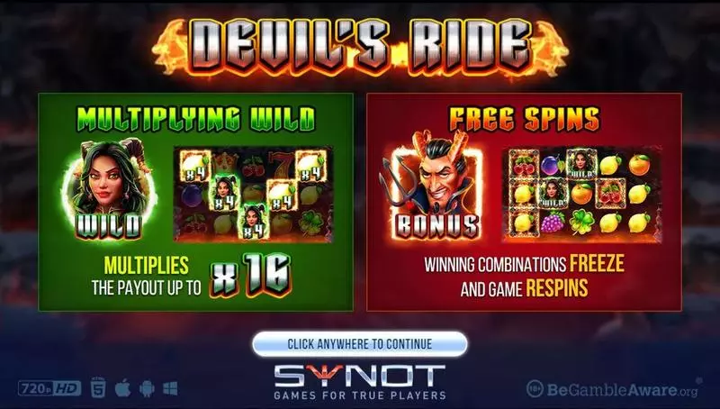 Devils Ride Fun Slot Game made by Synot Games with 5 Reel and 20 Line