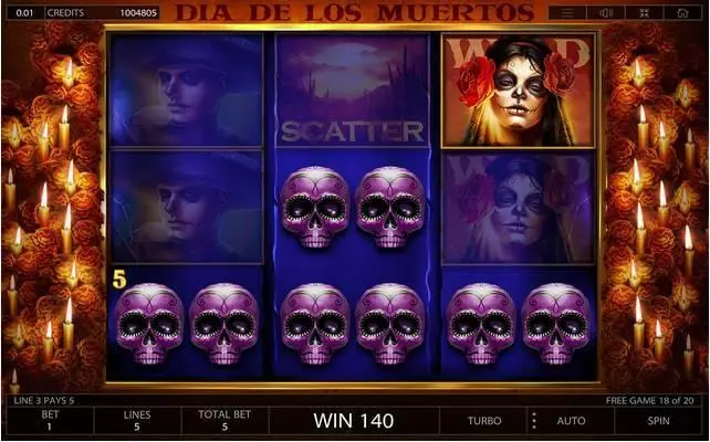 Dia De Los Muertos Fun Slot Game made by Endorphina with 3 Reel and 5 Line