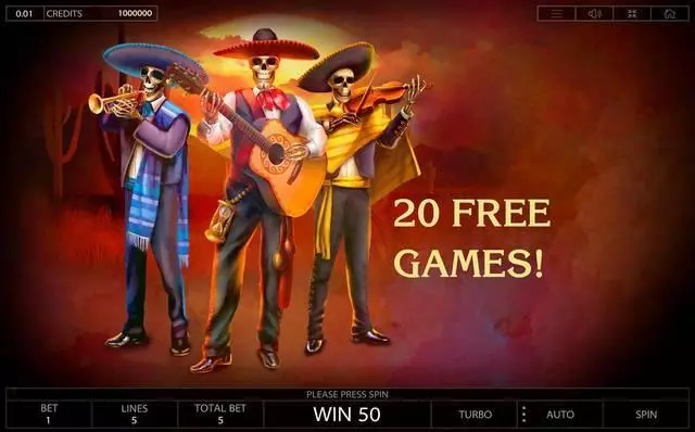 Dia De Los Muertos Fun Slot Game made by Endorphina with 3 Reel and 5 Line
