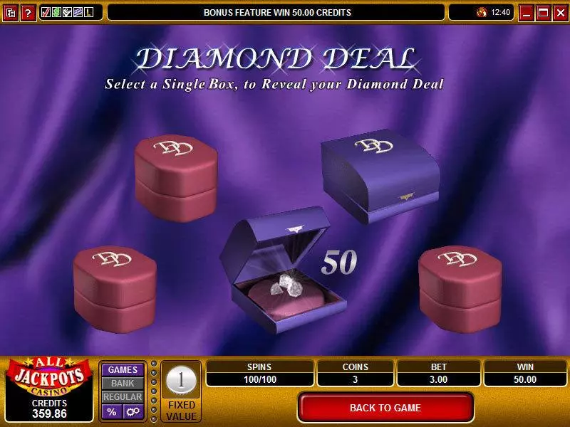 Diamond Deal Fun Slot Game made by Microgaming with 3 Reel and 1 Line