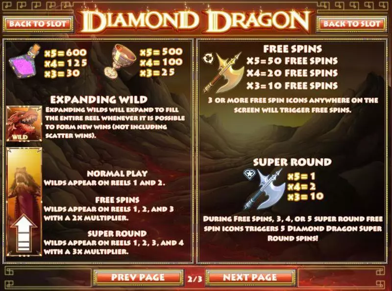 Diamond Dragon Fun Slot Game made by Rival with 5 Reel and 50 Line