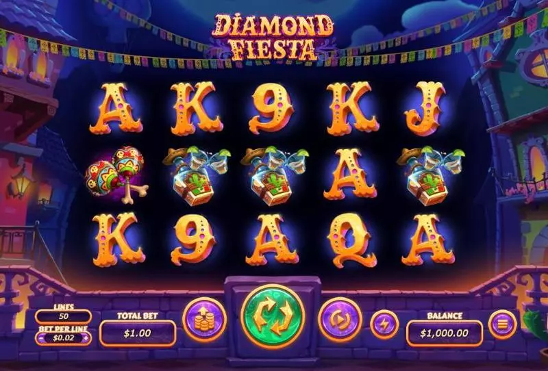 Diamond Fiesta Fun Slot Game made by RTG with 5 Reel and 50 Line