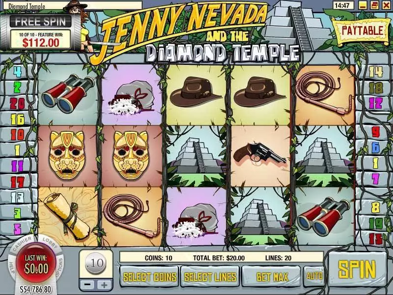 Diamond Temple Fun Slot Game made by Rival with 5 Reel and 20 Line