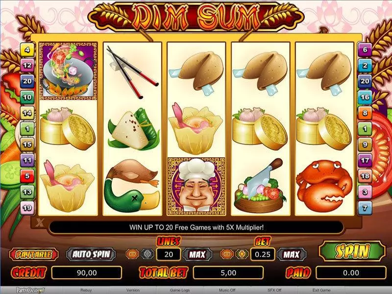 Dim Sum Fun Slot Game made by bwin.party with 5 Reel and 20 Line
