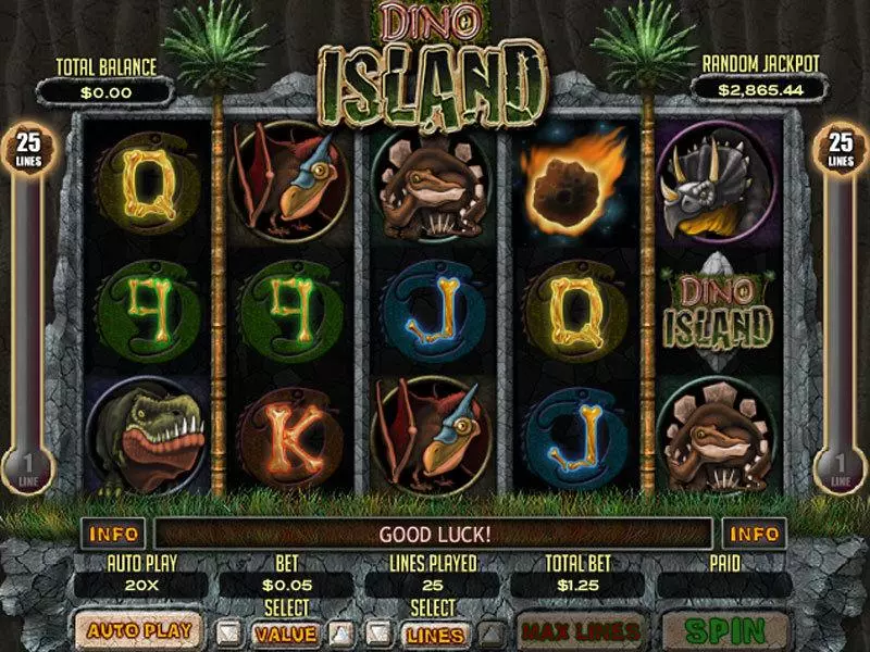 Dino Island Fun Slot Game made by RTG with 5 Reel and 25 Line