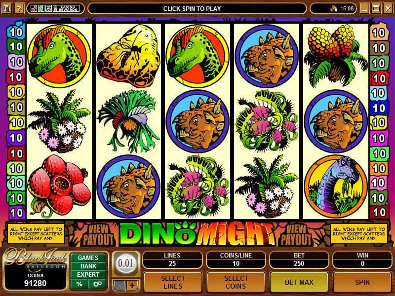 Dino Might Fun Slot Game made by Microgaming with 5 Reel and 25 Line
