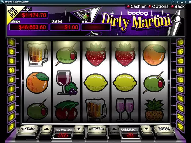 Dirty Martini Fun Slot Game made by RTG with 5 Reel and 20 Line