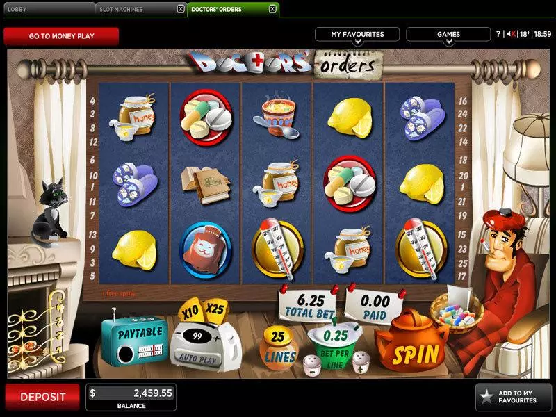 Doctors' Orders Fun Slot Game made by 888 with 5 Reel and 25 Line