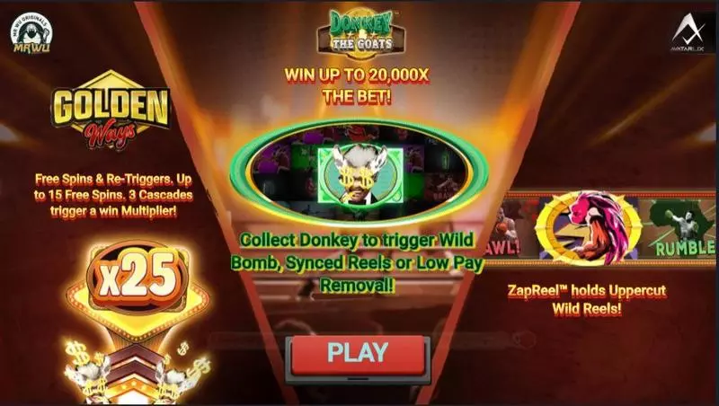 DonKey & the GOATs Fun Slot Game made by AvatarUX with 6 Reel and 117649 Lines