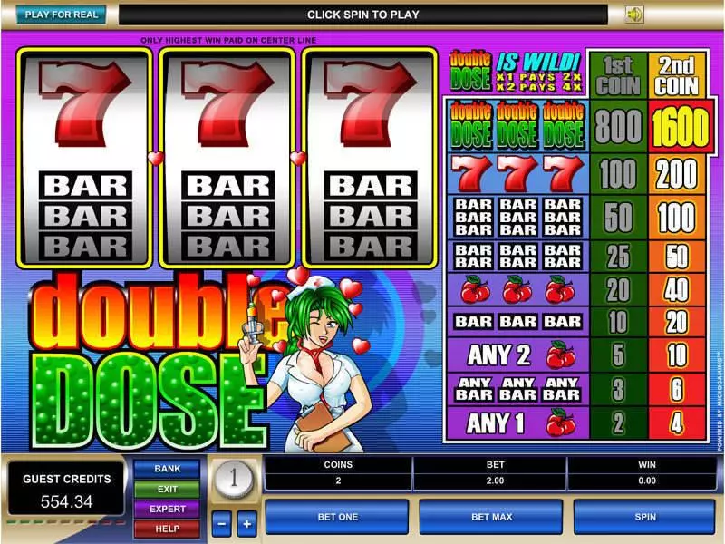 Double Dose Fun Slot Game made by Microgaming with 3 Reel and 1 Line
