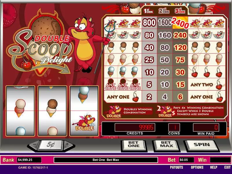 Double Scoop Delight Fun Slot Game made by Parlay with 3 Reel and 1 Line