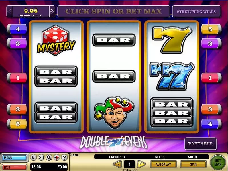 Double Sevens Fun Slot Game made by GTECH with 3 Reel and 5 Line