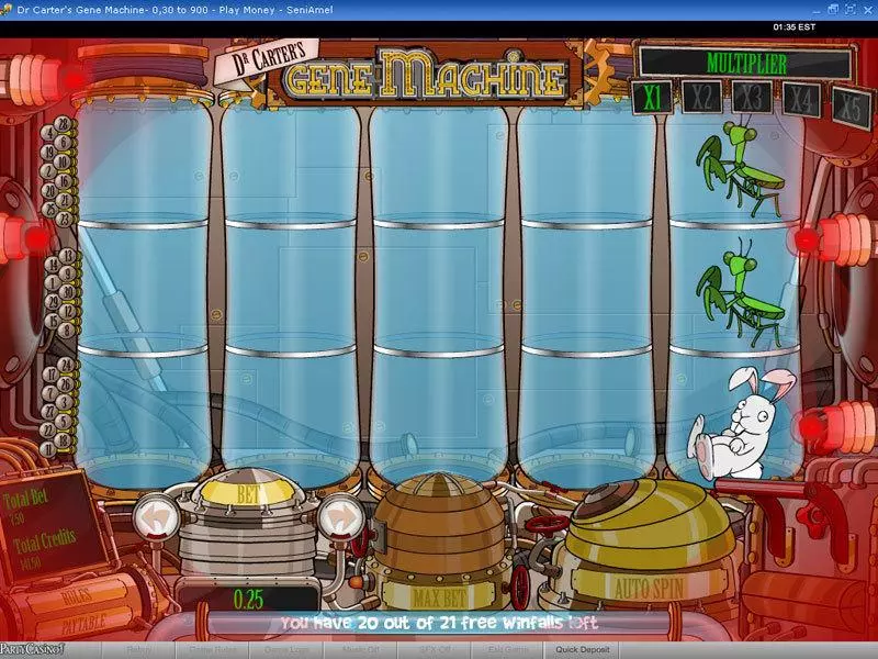 Dr Carter's Gene Machine Fun Slot Game made by bwin.party with 5 Reel and 30 Line