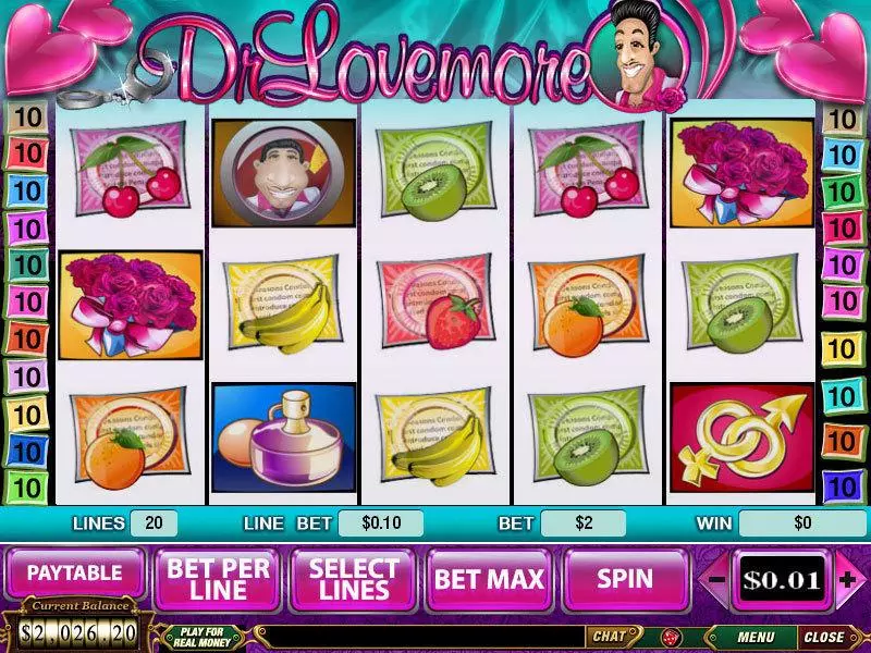 Dr Lovemore Fun Slot Game made by PlayTech with 5 Reel and 20 Line